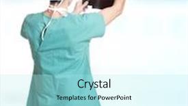  Presentation with xrays - Amazing presentation theme having caucasian mid adult male doctor holding up xrays backdrop and a arctic colored foreground