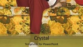  Presentation with retro - Amazing presentation design having 1960s - caucasian mid-adult man sitting backdrop and a gold colored foreground