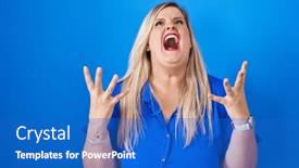  Presentation with frustration - Slides with caucasian-plus-size-woman-standing background and a  colored foreground