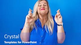  Presentation with hope - Slides enhanced with caucasian-plus-size-woman-standing background and a  colored foreground