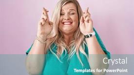  Presentation with hope - PPT theme featuring caucasian-plus-size-woman-standing background and a  colored foreground