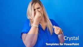  Presentation with bad breath - Presentation featuring caucasian-plus-size-woman-standing background and a  colored foreground