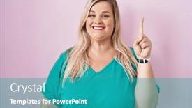  Presentation with number - Presentation featuring caucasian-plus-size-woman-standing background and a teal colored foreground