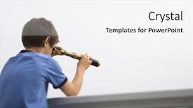  Presentation with railing - PPT theme with  background and a  colored foreground