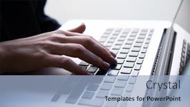  Presentation with long hair - Cool new PPT layouts with caucasian-professional-woman-with-long backdrop and a light blue colored foreground