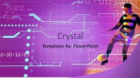  Presentation with timer - PPT theme featuring caucasian-rugby-player-kicking-ball background and a lilac colored foreground