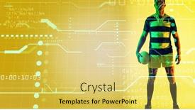  Presentation with machine learning - Slides having caucasian-rugby-player-with-ball background and a yellow colored foreground