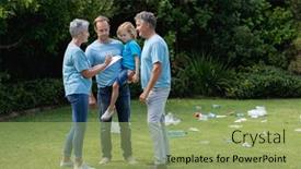  Presentation with ecology - Amazing theme having caucasian-senior-couple-with-father backdrop and a seafoam green colored foreground