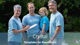  Presentation with ecology - Theme consisting of caucasian-senior-couple-with-father background and a ocean colored foreground