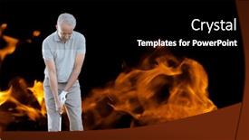  Presentation with retirement golf - Presentation theme having caucasian-senior-male-golf-player background and a black colored foreground