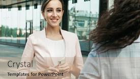  Presentation with feminism - Presentation having caucasian-woman-and-african-american background and a coral colored foreground