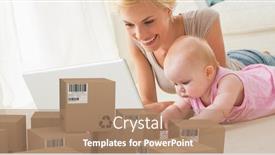  Presentation with baby girl - Slides consisting of caucasian-woman-and-baby-girl background and a coral colored foreground