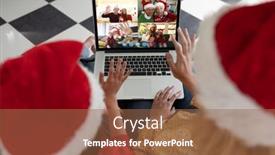  Presentation with social distancing - Cool new theme with caucasian-woman-and-her-child backdrop and a tawny brown colored foreground