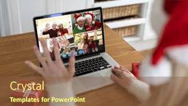  Presentation with social distancing - Cool new slides with caucasian-woman-at-christmas-having backdrop and a tawny brown colored foreground