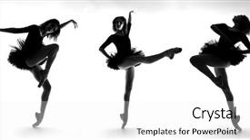  Presentation with ballerina - Colorful slide deck enhanced with caucasian woman ballerina ballet dancer backdrop and a white colored foreground
