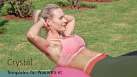  Presentation with home garden - Slides consisting of caucasian-woman-doing-pilates background and a seafoam green colored foreground