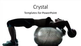  Presentation with fitness - Cool new PPT layouts with caucasian woman exercising fitness ball backdrop and a white colored foreground