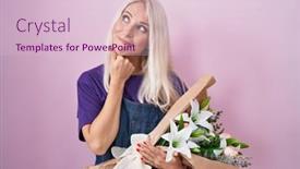  Presentation with hand holding flowers - 