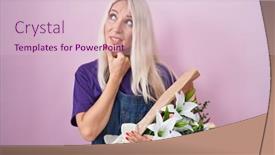  Presentation with hand holding flowers - 