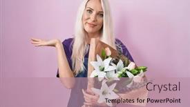  Presentation with hand holding flowers - 