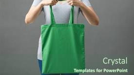  Presentation with canvas - Slide deck enhanced with caucasian-woman-holding-green-canvas background and a ocean colored foreground