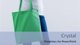  Presentation with canvas - Theme having caucasian-woman-holding-green-canvas background and a light blue colored foreground
