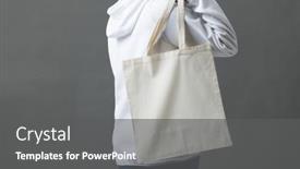  Presentation with shoulder - Slide set enhanced with caucasian-woman-holding-over background and a dark gray colored foreground