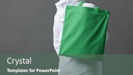  Presentation with shoulder - PPT theme enhanced with caucasian-woman-holding-over background and a  colored foreground