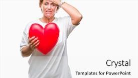  Presentation with sexy santa woman red - Presentation theme consisting of caucasian woman holding red heart background and a white colored foreground