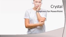  Presentation with art and music - Slide deck consisting of caucasian woman listening to music background and a  colored foreground