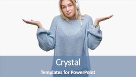  Presentation with listening woman - Slides featuring caucasian woman listening to music background and a  colored foreground