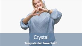  Presentation with love music - Slide deck having caucasian woman listening to music background and a teal colored foreground
