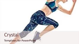  Presentation with health woman running female runner - Presentation theme consisting of caucasian woman runner running jogger background and a lemonade colored foreground