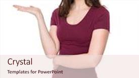  Presentation with show - PPT layouts with caucasian woman show with blank space background and a lemonade colored foreground