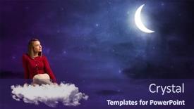  Presentation with cloud - Cool new presentation with white cloud under the moonshine backdrop and a navy blue colored foreground