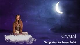  Presentation with cloud - Colorful theme enhanced with white cloud under the moonshine backdrop and a navy blue colored foreground