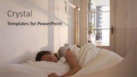  Presentation with covid bed - Colorful slide deck enhanced with caucasian-woman-spending-time backdrop and a mint green colored foreground