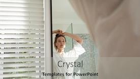  Presentation with lockdown - Amazing presentation theme having caucasian-woman-spending-time backdrop and a light gray colored foreground