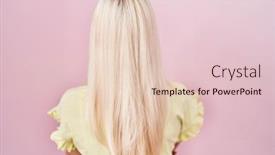  Presentation with pink - Presentation design featuring caucasian-woman-standing-over-pink background and a lemonade colored foreground