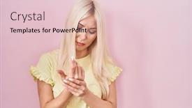  Presentation with inflammation - Slide set enhanced with caucasian-woman-standing-over-pink background and a lemonade colored foreground