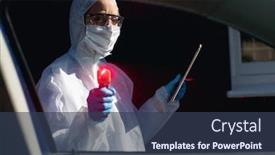  Presentation with lab safety - Amazing slide deck having caucasian-woman-wearing-lab-overalls backdrop and a tawny brown colored foreground