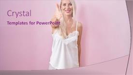  Presentation with pink business - Slides having caucasian-woman-wearing-pajama-wearing background and a  colored foreground