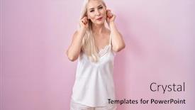  Presentation with deaf - Theme having caucasian-woman-wearing-pajama-wearing background and a lemonade colored foreground