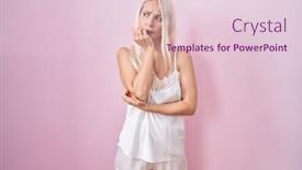  Presentation with pink nails - Slide set having caucasian-woman-wearing-pajama-wearing background and a lemonade colored foreground