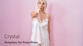  Presentation with pajama - Slide deck enhanced with caucasian-woman-wearing-pajama-wearing background and a lemonade colored foreground