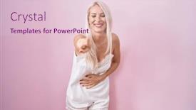  Presentation with pajama - Presentation theme with caucasian-woman-wearing-pajama-wearing background and a lemonade colored foreground