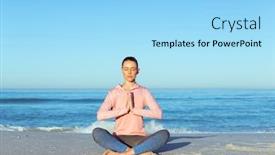  Presentation with prayer hands - Audience pleasing presentation consisting of caucasian-woman-wearing-sports-clothes backdrop and a arctic colored foreground