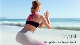  Presentation with sports - Cool new presentation with caucasian-woman-wearing-sports-clothes backdrop and a soft green colored foreground