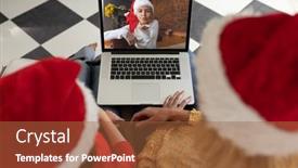  Presentation with lockdown - Colorful slide set enhanced with caucasian-woman-with-her-daughter backdrop and a red colored foreground