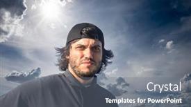  Presentation with black man - Slides having caucasian-working-man-in-black background and a gray colored foreground